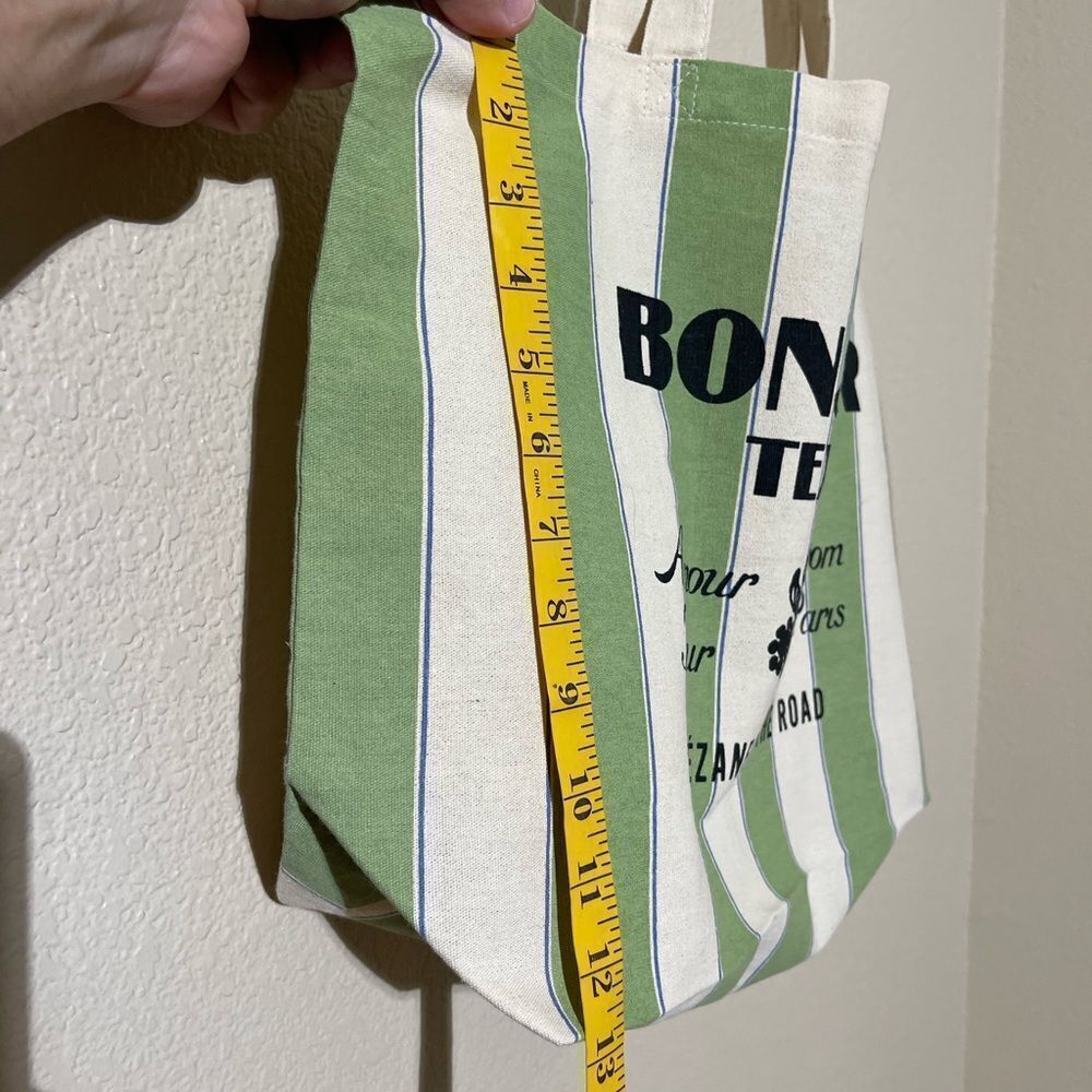 Sezane Green and White Striped Tote Bag - Picture 7 of 7